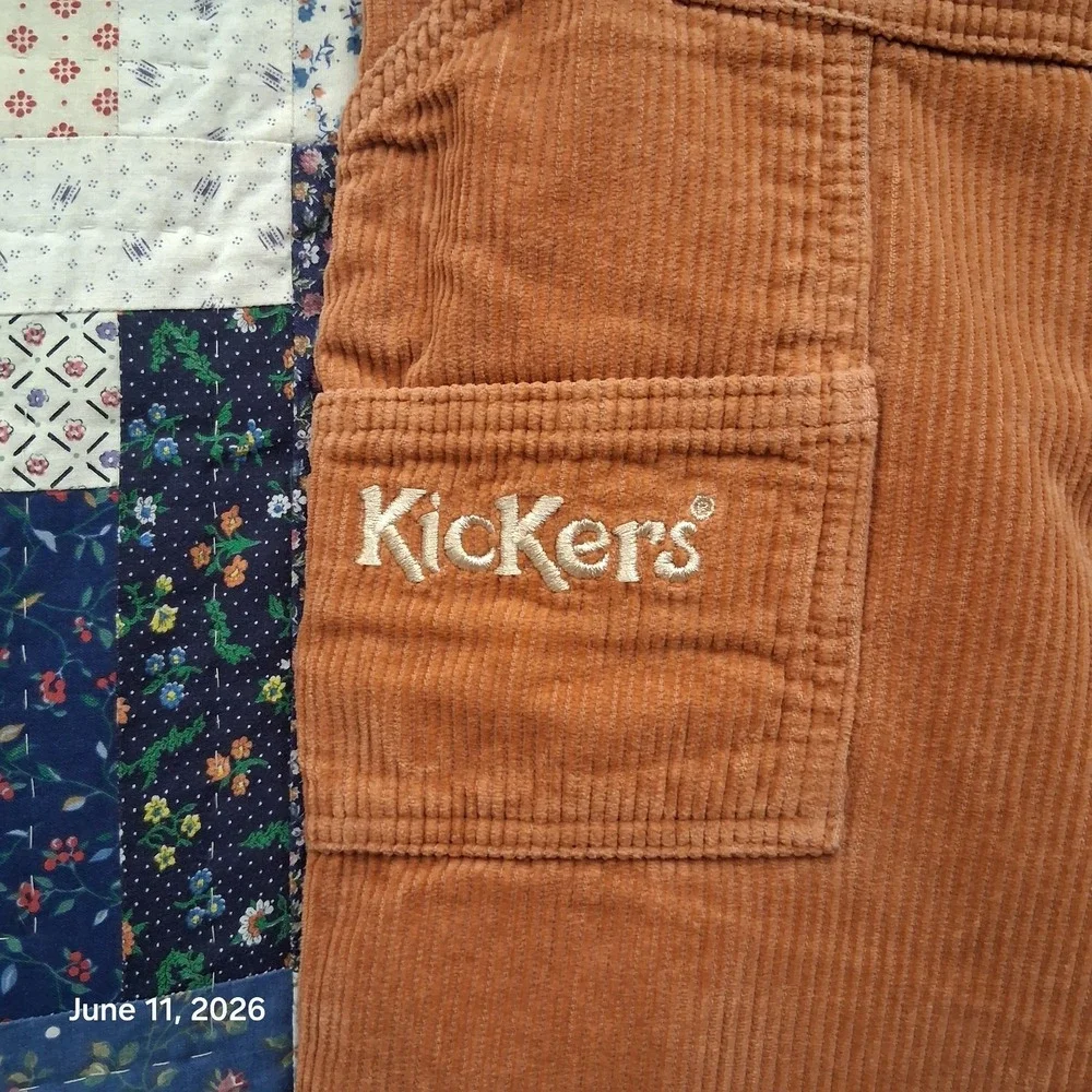 Kickers Classics Corduroy Carpenter Pants Size 34 Brown Skater Y2K Baggy